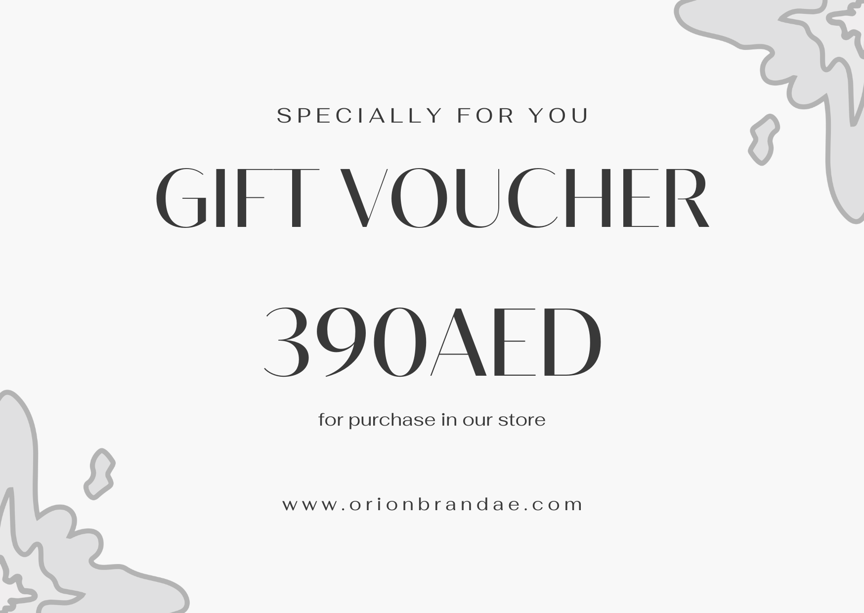 Gift voucher for 390AED