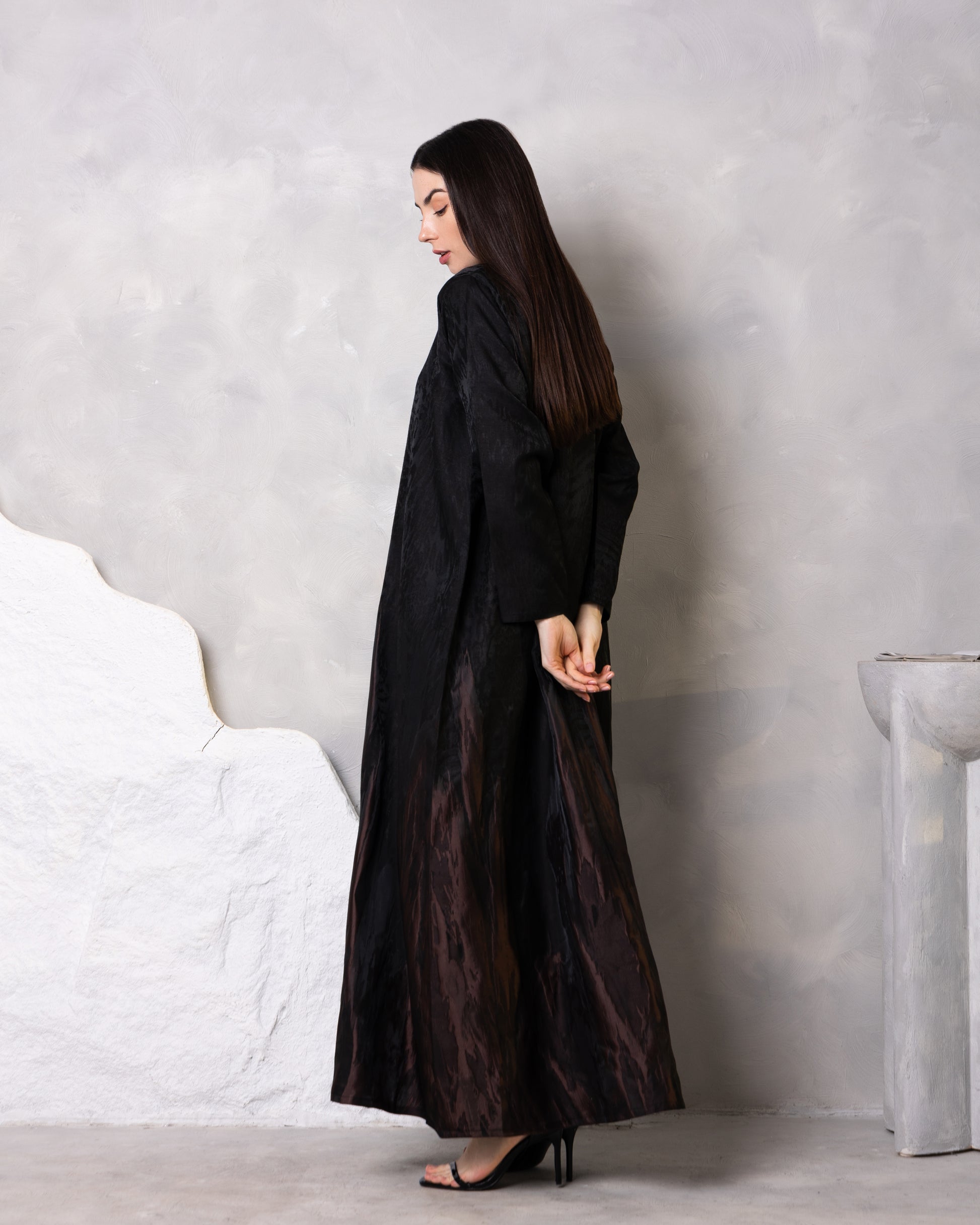 Midnight blue And Dark sand Abaya