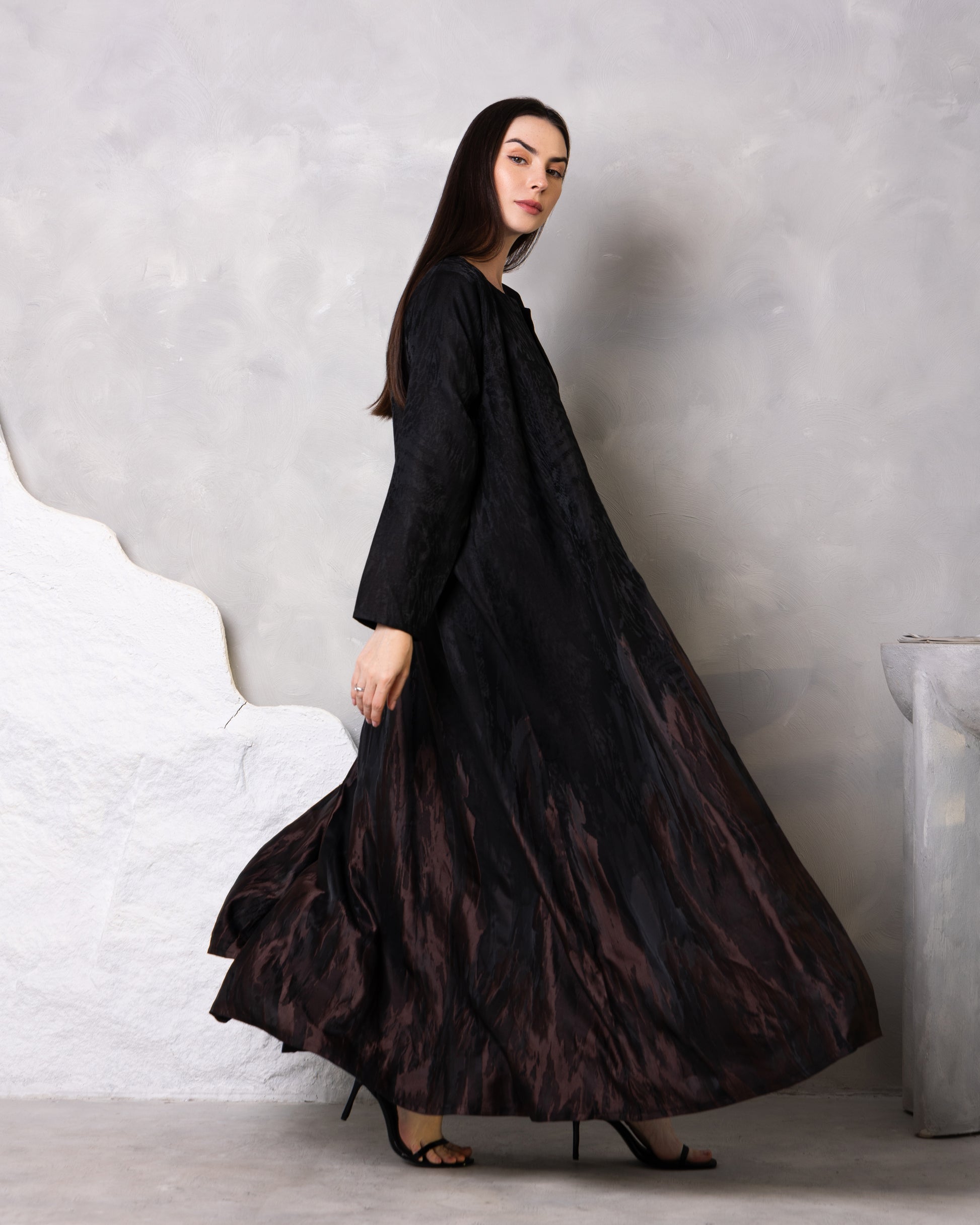 Midnight blue And Dark sand Abaya