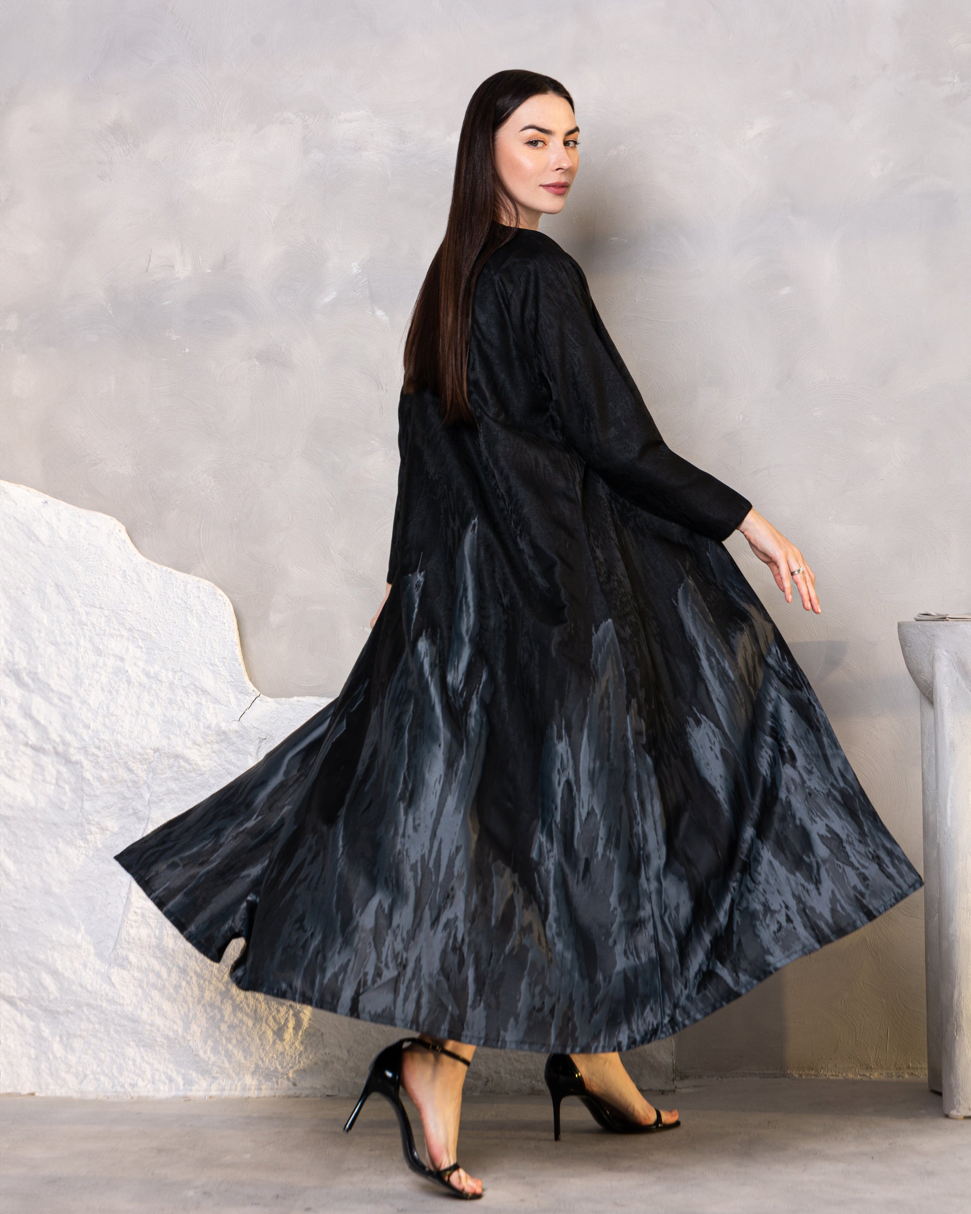 Midnight blue And Dark sand Abaya