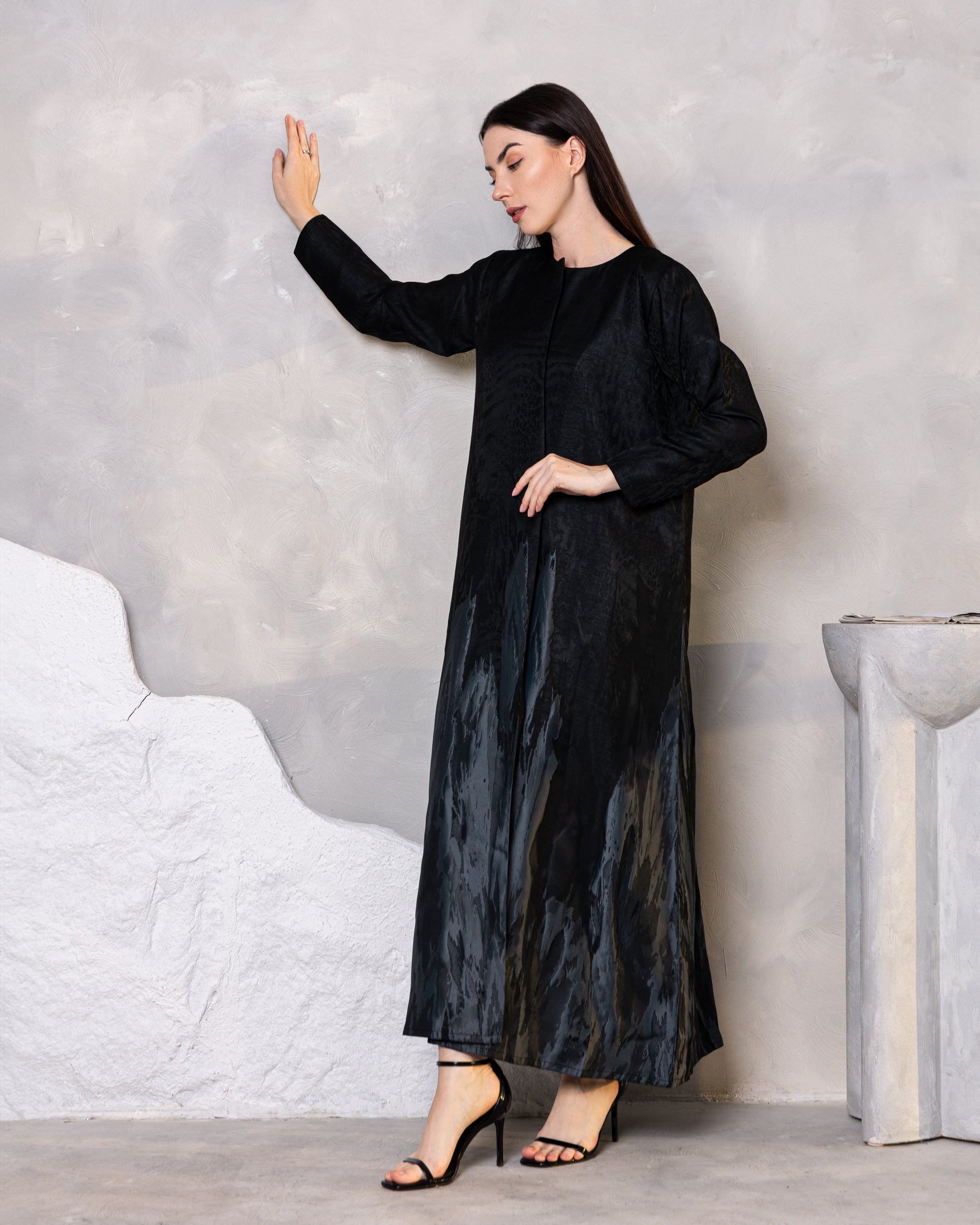 Midnight blue And Dark sand Abaya
