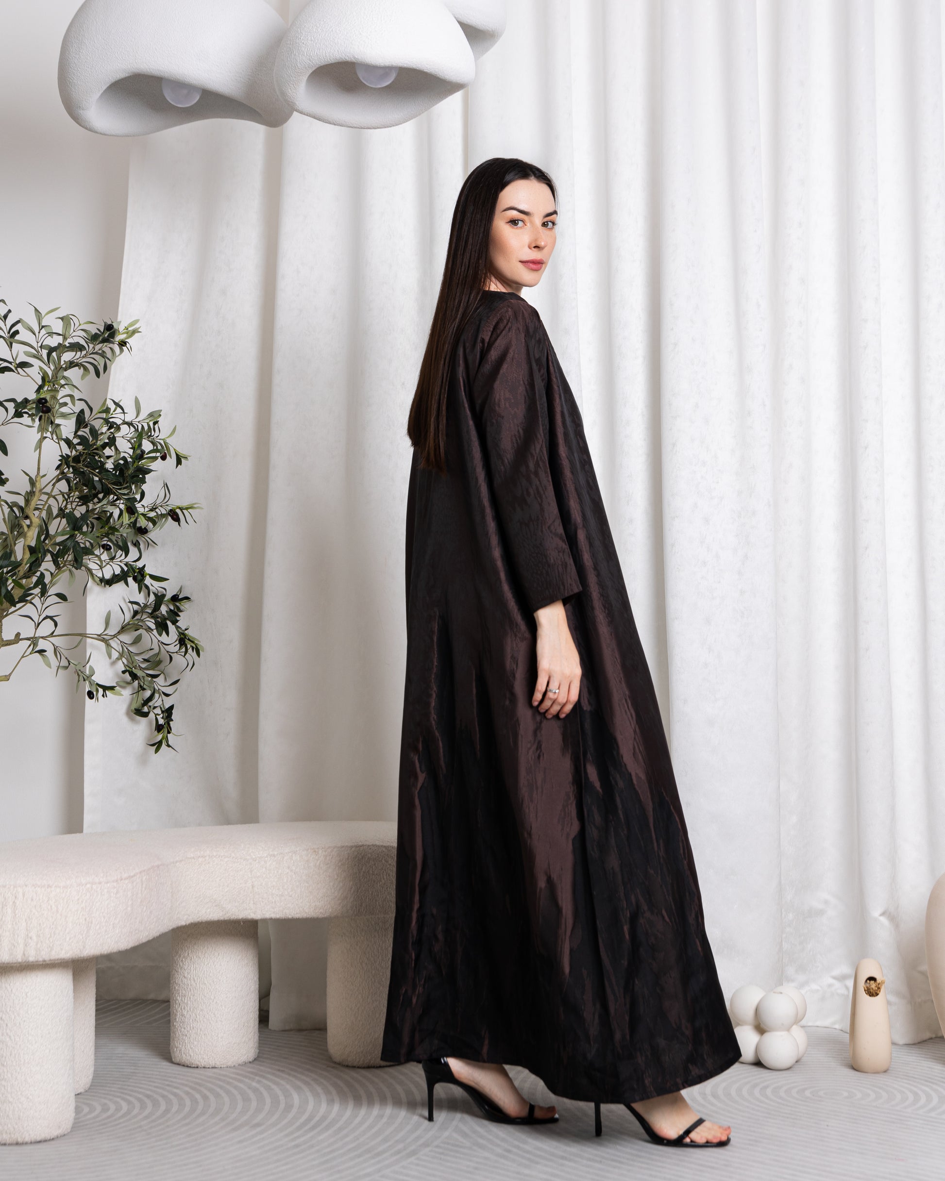 Midnight blue And Dark sand Abaya