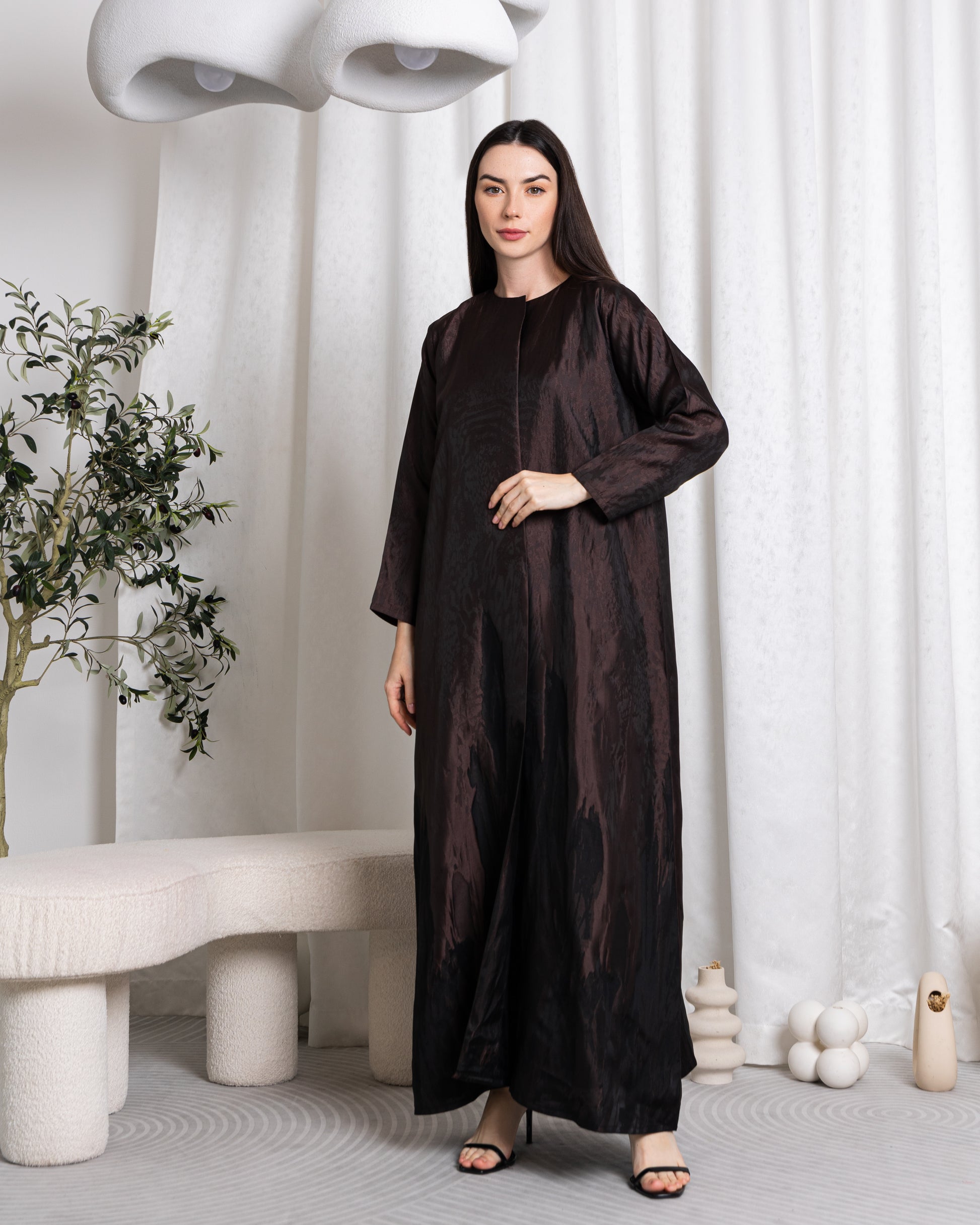 Midnight blue And Dark sand Abaya