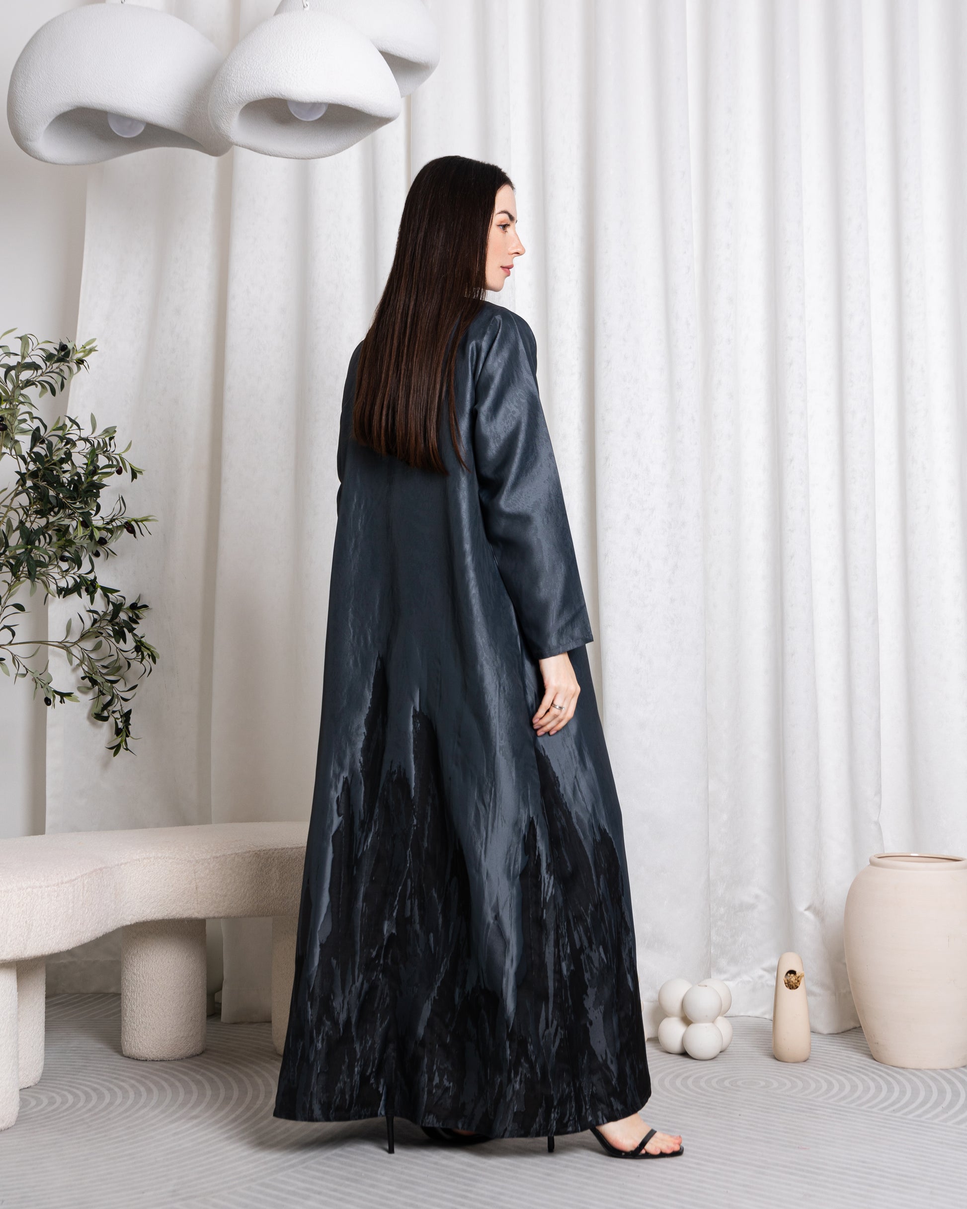 Midnight blue And Dark sand Abaya